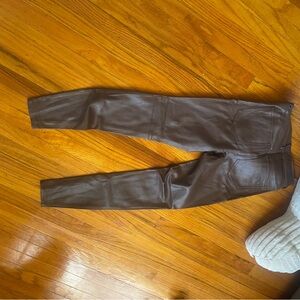 Free People Chocolate Leather Trousers